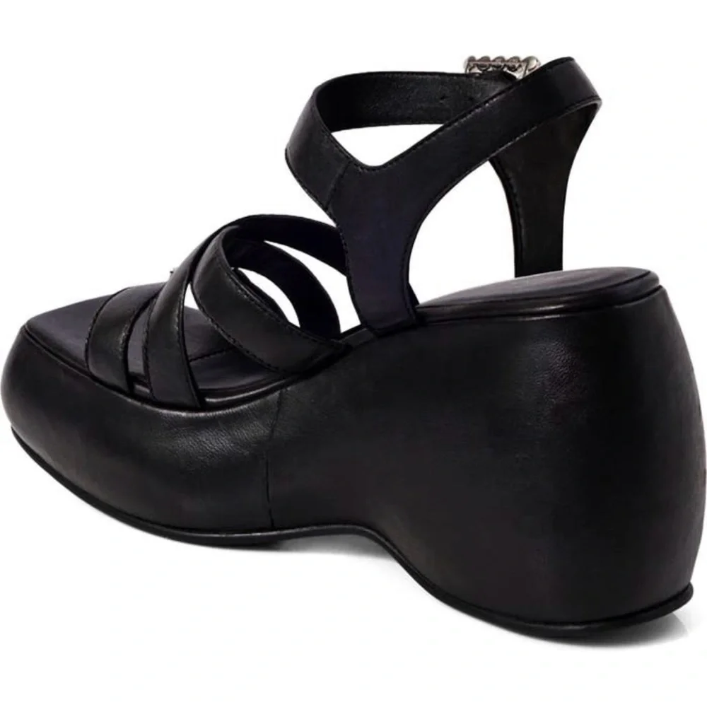 Price Firm - FREE PEOPLE Leather Platform Sandals